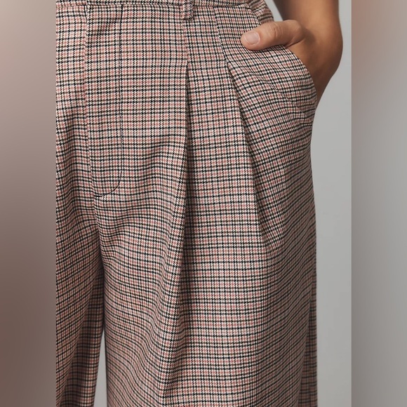 Maeve By Anthropologie The Avery Pleated Wide-Leg Trousers Plaid Edition - Picture 8 of 16